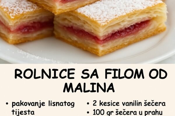 Domaće rolnice sa malinama – Prepunite kuću mirisom svežih kolača!