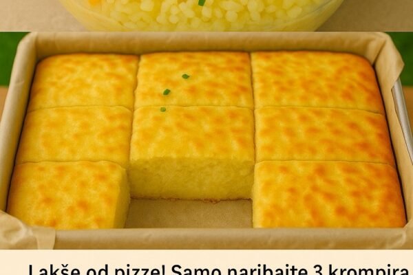 Lakše od pizze! Samo naribajte 3 krompira! Jednostavan i jeftin recept! Rustikalni zlatni krompir pečen