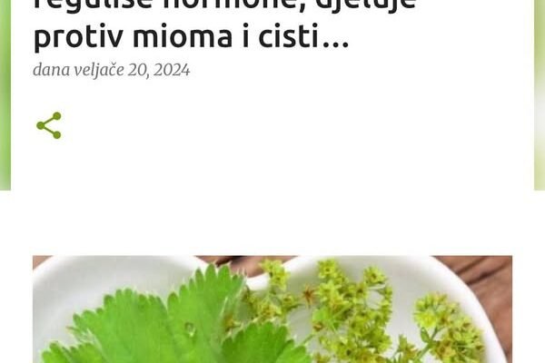 VRKUTA – BOŽIJI DAR ZA ŽENE: Liječi neplodnost, reguliše hormone, djeluje protiv mioma i cisti…